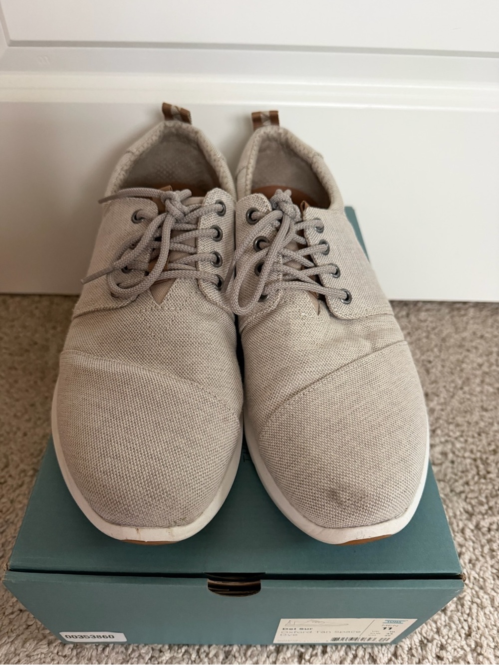 TOMS Men's Del Sur Oxford Sneakers in “Oxford Tan Space Dye" Size 11
